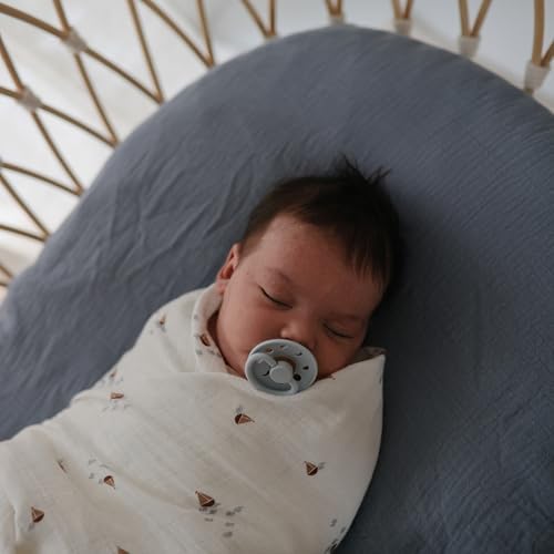 mushie Extra Soft Muslin Fitted MINI Crib Sheet | 24"x 38" - Image 6