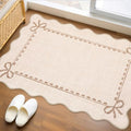 GarveeHome Scalloped Entryway Rug 2x3 Washable Front Door Bow Rug by GarveeHome