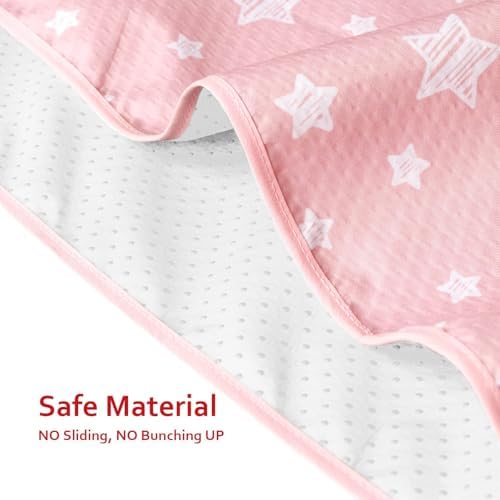 Extra Large Splat Mat, Baby Feeding Table Cloth 54''x72'' Pink Star - Image 4