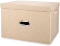 Linen Fabric Collapsible Storage Bins by Unknown