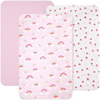 david's kids 3 Pack Mini Crib Sheets, Soft Breathable Premium Pack N Play Sheets by davidskids