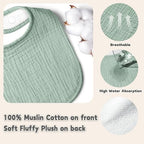 Susurration Muslin Baby Drool Bibs 10Pack Soft Square Adjustable Bandana Bibs - Image 3