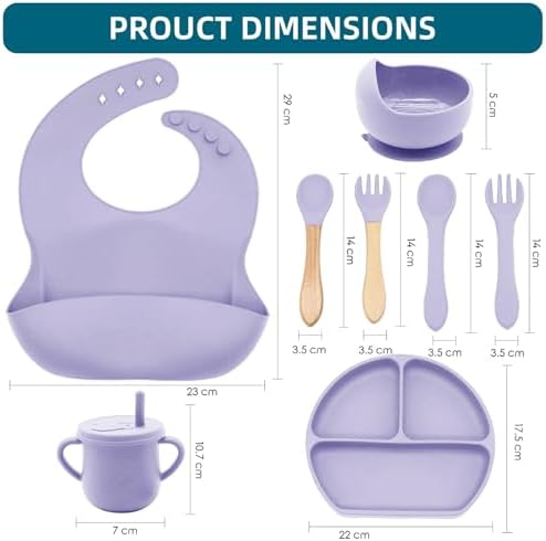 100% Silicone Baby Feeding Set, BPA Free Baby Dishes Set - Image 2