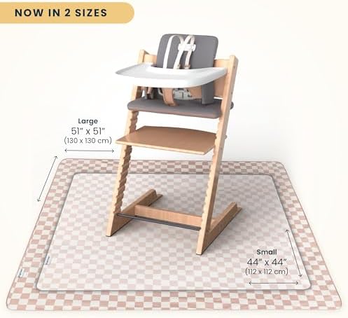 Tiny Twinkle Splat Mat for Under High Chair or Table | 51" x 51" Waterproof & - Image 3