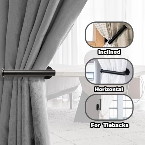 MaxMona Adhesive Curtain Holdbacks, No Drill Tie Backs, 4 Pack - Image 3