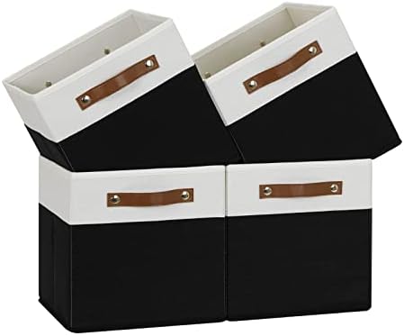 Temary 11 inch Cube Storage Bin 4 Pack Fabric Storage Cubes by TEMARY