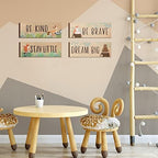 4 Pieces Woodland Nursery Decor Safari wall art Be kind brave curious Cute - Image 2