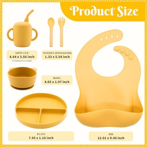 Silicone Baby Feeding Set 6 Pcs, Baby Led Weaning Supplies, Baby Feeding - Image 7