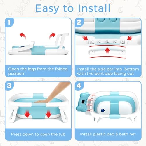 BUNWAG Baby Bathtub, Collapsible Newborn Bathtub - Image 5
