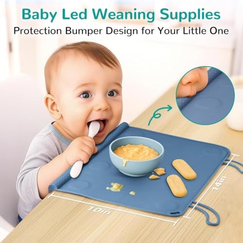 Silicone Placemat for Baby Self-Eating: Dishwasher Safe & Non-Slip for Dining - Image 4