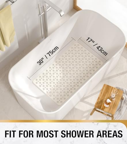HITSLAM Bathtub Mat Non Slip, 30 x 17 Inch TPE Bath Mat - Image 3