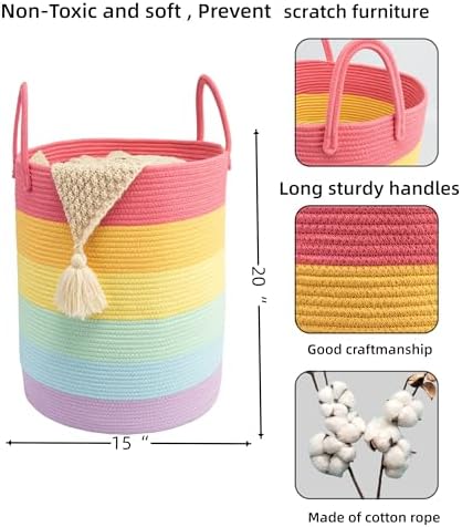 Woven Cotton Rope Laundry Basket - Image 2