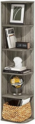 Furinno PASIR Book Shelf, 5-Tier Corner Bookshelf by Furinno-FitsYourSpaceFitsYourBudget
