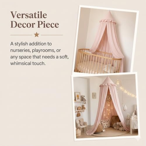 Bed Canopy for Girls, Princess Crib Canopy for Nursery, Dreamy Soft Hanging - Image 6