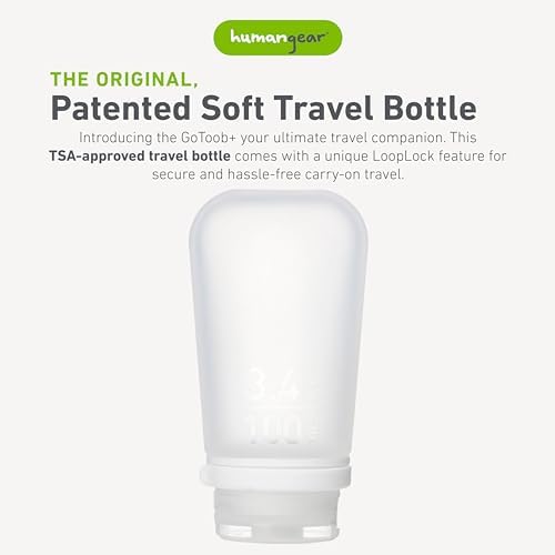humangear GoToob+ | Refillable Silicone Travel Bottle | Locking Lid | Food-Safe - Image 2