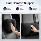 2 PCS Car Pillow for Driving Seat Soft Suede Headrest Neck & Lumbar Support - Image 2
