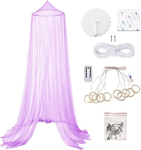 Bed Canopy Mosquito Net with 250pcs Warm White Curtain Lights, Bed Canopy - Image 3