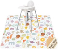 Splat Mat for Under High Chair, Waterproof Washable High Chair Floor Mat by WOMUMON