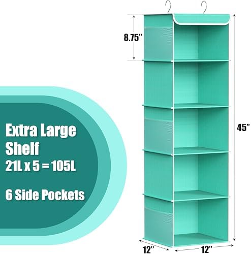 Simple Houseware 5 Shelf Hanging Closet Organizer - Image 3