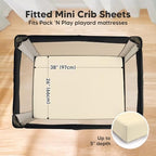 2 Pack and Play Sheets, Waterproof Mini Crib Sheet Fitted 38x26 - Image 3