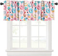 Sweet Food Valances Curtain Cupcakes Donuts Blue Butterfly Pattern Window by Unknown
