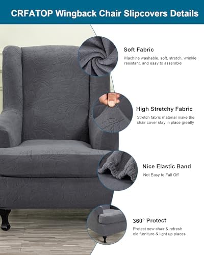 CRFATOP Wingback Chair Covers Wing Armchair Slipcovers - Image 3