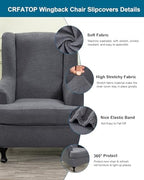CRFATOP Wingback Chair Covers Wing Armchair Slipcovers - Image 3