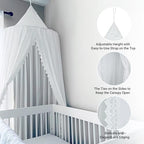 OldPAPA Kids Bed Canopy with Pom Pom Hanging Mosquito Net - Image 4