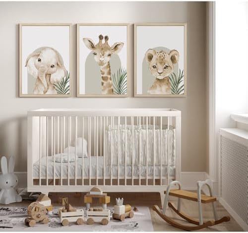 Animal Wall Art Pictures Baby Nursery Canvas Wall Art Decor Safari Animal - Image 3