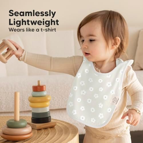 KeaBabies 8-Pack Bibs for Baby Girls, Boys Pullover Baby Bibs 6-36M - Image 5
