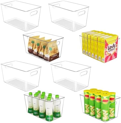 YIHONG 8 Pack Clear Storage Bins, Pantry Organizer Bins by YIHONG