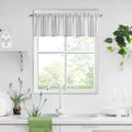 ZJDECOR Black White Stripe Semi Sheer Kitchen Window Valances by ZJDECOR