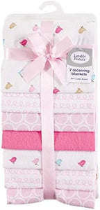 Luvable Friends Unisex Baby Cotton Flannel Receiving Blankets, Birdies 7-Pack - Image 3
