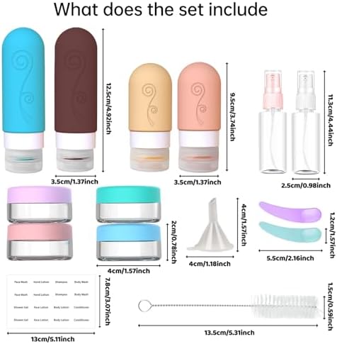 16 Pack Travel Bottles Set for Toiletries, TSA Approved Travel Containers Leak - Image 4