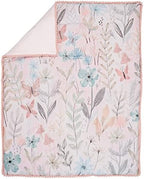 Lambs & Ivy Baby Blooms 3-Piece Pink Floral/Butterfly Baby Crib Bedding Set - Image 3