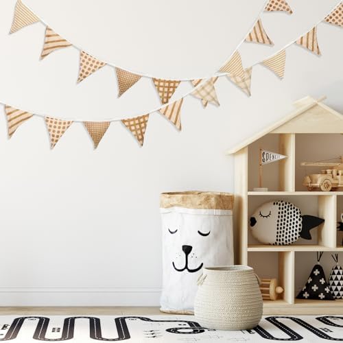 Oudain 2 Pcs Pennant Banner Flags Nursery Garland Triangle, Vivid Color - Image 6