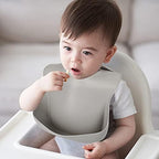 Eascrozn Silicone Bibs for Babies Toddler Set of 3, BPA Free - Image 4