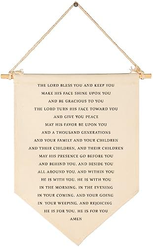 The Lord Bless You and Keep You Banner-Psalms Christian Inspiraional Pennant by Sioial