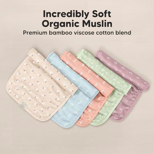 KeaBabies Cotton Muslin Burp Cloths Baby Boy - Image 4