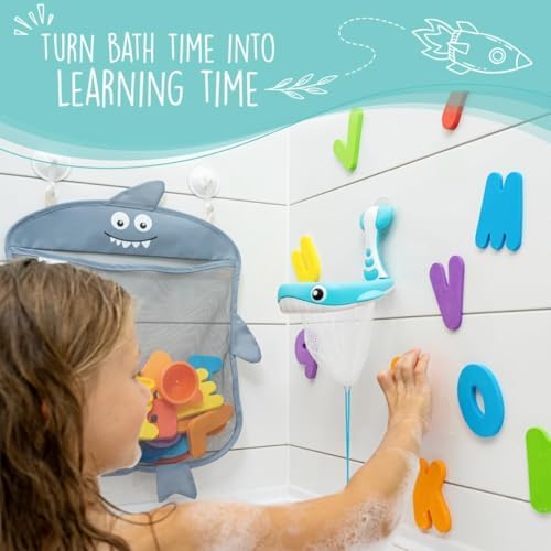 Comfylife 2 x Mesh Bath Toy Organizer + 6 Ultra Strong Hooks + 36 Bath Letters - Image 4