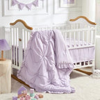 Princess Crib Bedding Set for Girls, 3 Piece Pintuck Baby Crib Bedding Set by WOWELIFE