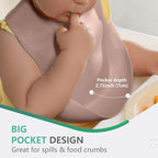 Cuddle Campus Set of 3 Silicone Bibs, Soft Adjustable Bibs - Image 4