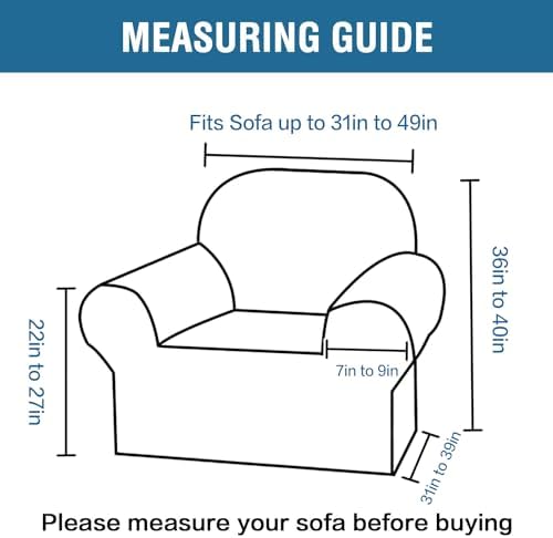 H.VERSAILTEX Stretch Velvet Armchair Cover Couch Covers 1 Cushion Chair - Image 2