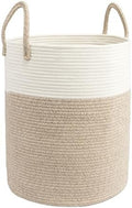 Woven Cotton Rope Laundry Basket, 15x20 Laundry Hamper by JUNBOLE