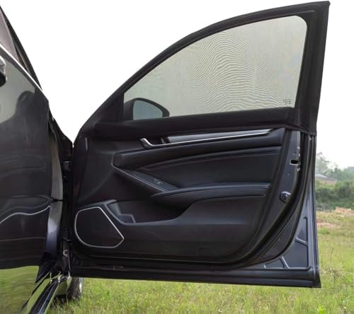 Car Front Side Window Shades, 2 Pack Breathable Mesh Car Window Screens Sun by Yayalovehomee