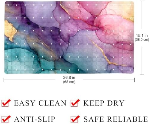 Bath Tub Shower Mat, Washable Bathtub Floor Mats, Suction Cups and Drain Holes - Image 4