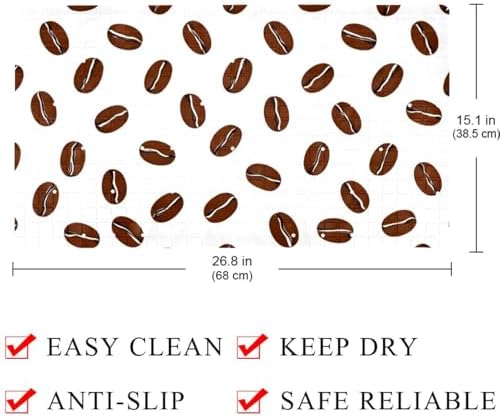 Shower Mat Non Slip 26.8 x 15.1 Inches, Coffee Beans Bathtub Mat Shower Stall - Image 4