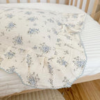 BuLuTu Blue Floral Muslin Toddler Pillowcase, Freesia Pattern - Image 5