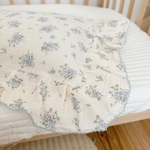 BuLuTu Muslin Cotton Floral Pillowcase Standard 20"x26", Freesia Pattern - Image 5