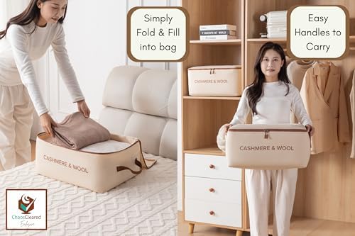 100% Cotton Cashmere & Wool Storage Bag – Breathable Sweater Storage Bag - Image 3